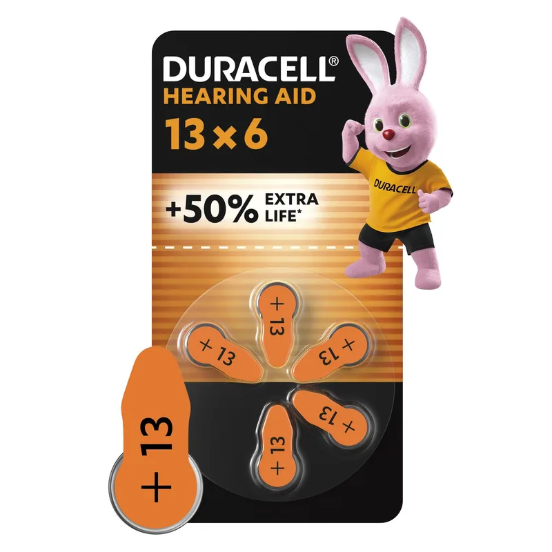 Duracell EasyTab 13 (PR48) hörapparatbatteri 6 st