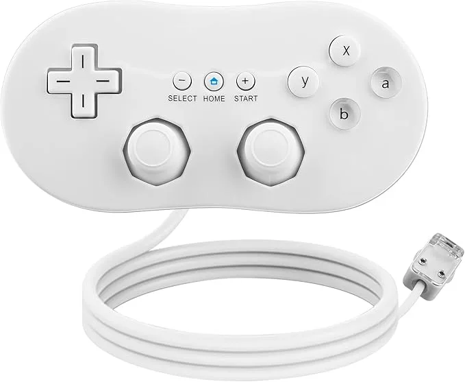 OSTENT trådbunden klassisk kontroll kompatibel med Nintendo Wii fjärrkontroll videospel färg vit