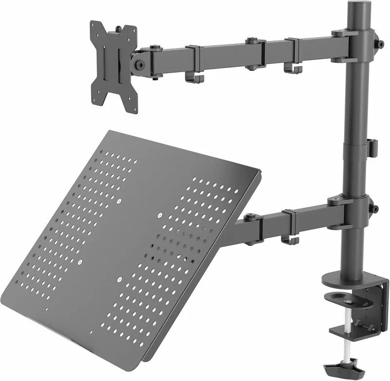 VIVO svart och silver datorskärm och laptopmontering