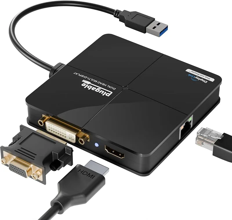 Plugable USB 3.0 dubbel grafik (DVI/VGA Plus HDMI)