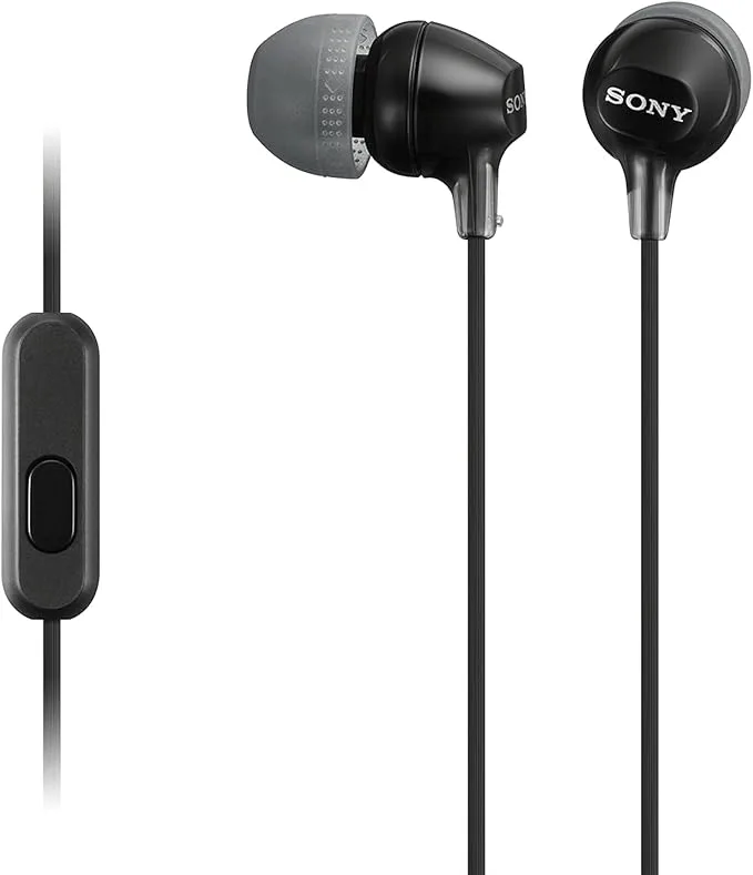 Sony MDR-EX15AP in-ear-hörlurar, svart (MDREX15APB.CE7)