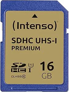Intenso Premium SDHC-minneskort, klass 10 UHS-I, 16 GB, blå