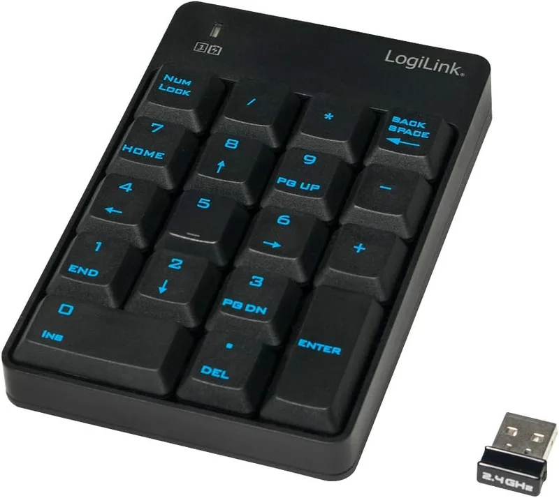 LogiLink ID0120 trådlöst numeriskt tangentbord, svart