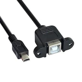 Chenyang Micro USB 5-stifts hane till USB B hona panelmonteringstyp kabel 50 cm med skruvar