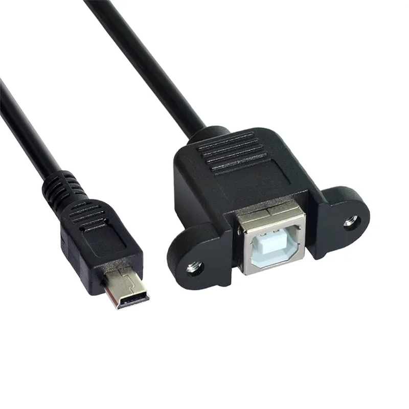 Chenyang Micro USB 5-stifts hane till USB B hona panelmonteringstyp kabel 50 cm med skruvar