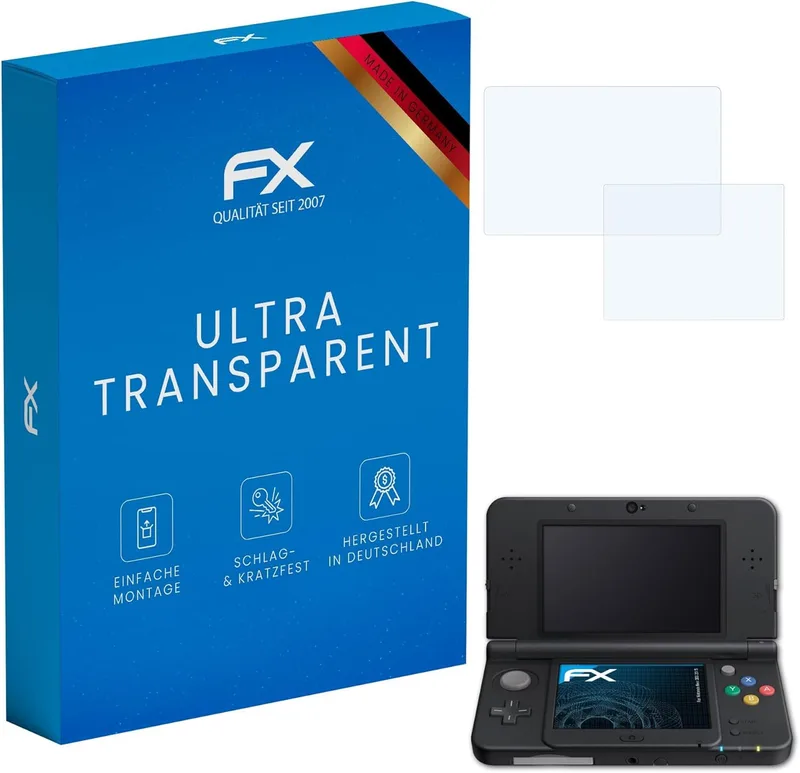 atFoliX Skärmskyddsfilm är kompatibel med Nintendo New 3DS 2015 Film, ultra-klar FX Skyddsfilm (Set av 3)