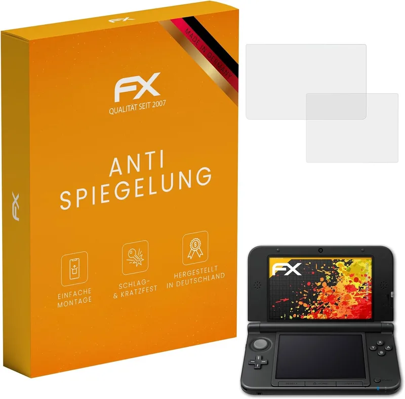 atFoliX Skärmskydd är kompatibel med Nintendo 3DS XL 2012 Skyddsfilm