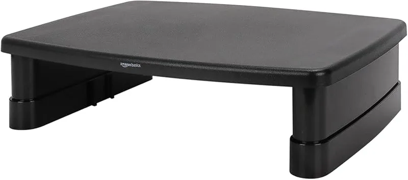 Amazon Basics Rektangulär justerbar datorskärm, höjare, skrivbordsställ