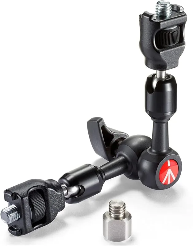 Manfrotto 244MICRO-AR Arm Micro med antirotationsfästen och 3/8 tum Adapt, Svart