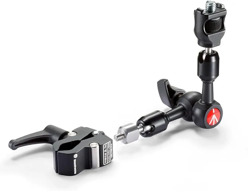 Manfrotto 244MICROKIT arm med antirotationsfäste och nanoklämma, svart
