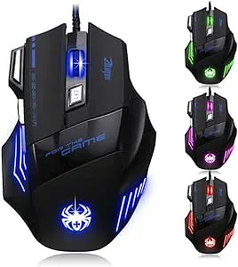 zelotes Spelmus,7200 DPI 7 Buttons Datormus,Trådbunden Mus,USB