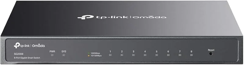 TP-Link SG2008 Jetstream Gigabit Smart Managed Switch, Omada SDN integrerad, IPv6, statisk routing, L2/L3/L4 QoS, mångsi