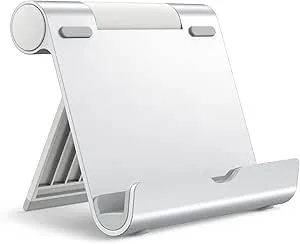 JETech Surfplattestativ, Justerbar Bärbar Surfplattehållare, Hopfällbar Skrivbord Stativ Hållare för iPad/iPad Pro/Air/Mini, Galaxy Tab A8/A7 Lite/A7/S8/S7, Tab/Phones(4-11"), Silver