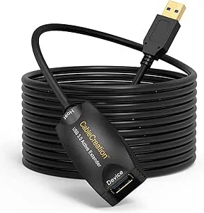CableCreation Active USB 3.0 förlängningskabel, 5 m USB hane till hona kabel med signalförstärkning kompatibel med Oculus Rift/Quest/Quest 2 VR/länk, ventilindex VR, Xbox One, skrivare etc. Svart