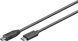 Goobay 67989 USB 2.0 Mini typ B till USB C-kabel 480 Mbits/mini B USB till USB A kontakt adapterkabel/GoPro – kortläsare – hubs/svart/0,5 m