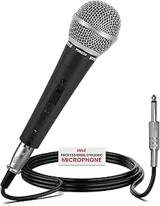 Pyle mikrofon – professionella dynamiska sångmikrofoner, med på/av-brytare, dynamisk kardioid, handhållen mikrofon för sång, med 4,5 m – XLR-ljudkabel, kompatibel med Karaoke-högtalar-tal-ampere-mixer