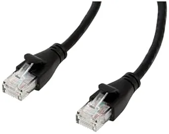 Amazon Basics RJ45 Cat 6 Ethernet Patch-kabel, 1 Gbit/s i överföringshastighet, guldpläterade kontakter, 1,5 m, 5-pack, svart