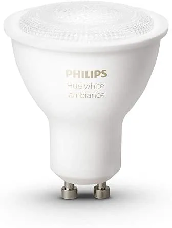 Philips Hue White Ambiance GU10 LED Spot förlängning, dimbar, alla vitnyanser, kontrollerbar via app, kompatibel med Amazon Alexa (Echo, Echo Dot)