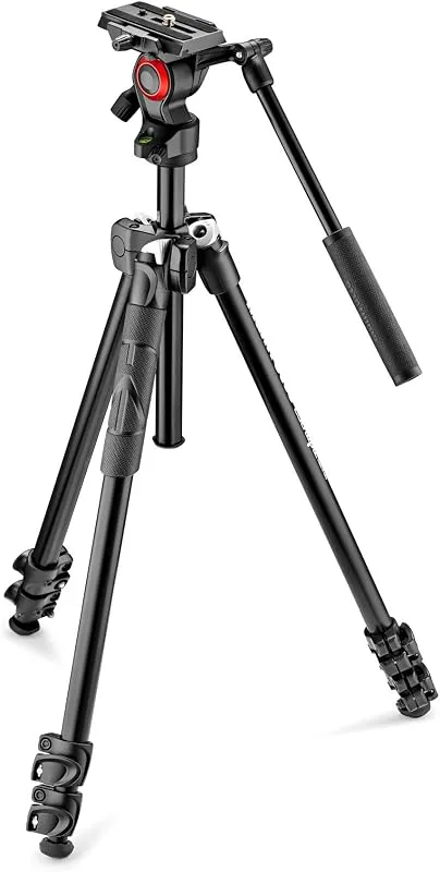 Manfrotto MK290LTA3-V, kit 290 lampa med videovätskehuvud, aluminium, för DSLR, kompakt systemkamera, spegellös, video, svart