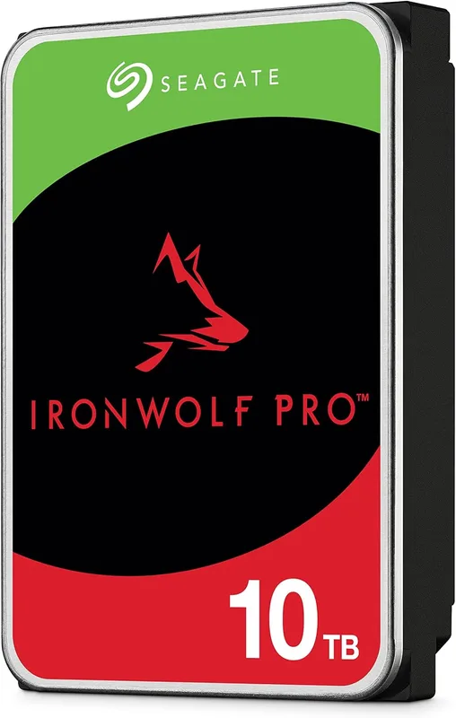 Seagate IronWolf Pro, 10TB, Intern Hårsddisk, NAS, CMR, 3,5", SATA 6GB/s, 7200 RPM, 128 MB cache, för NAS RAID, 3 års Rescue Services (ST10000NE0004) : Seagate
