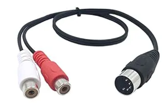 DIN 5 stift hane till 2 RCA hona professionell ljudkabel