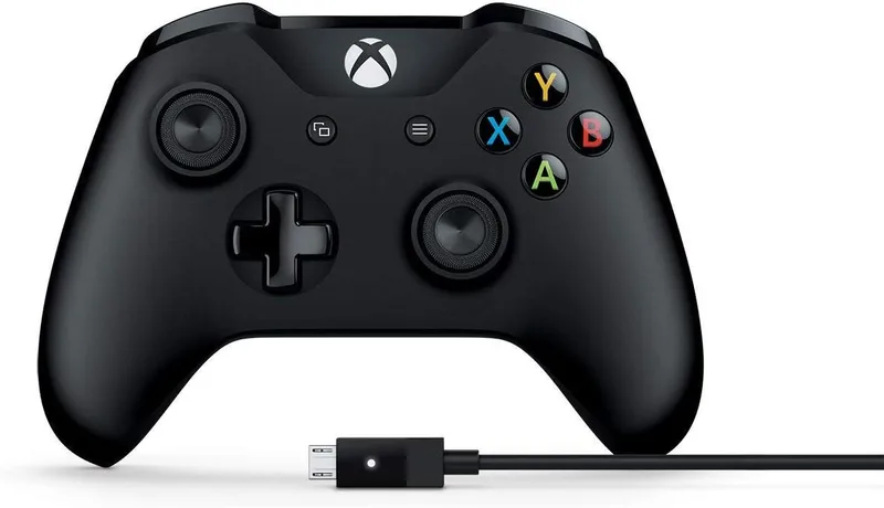 Xbox Black Wireless Controller, with Cable for Windows PC