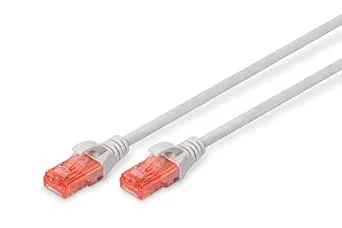 DIGITUS LAN-kabel Cat 6 – 25 m – RJ45 nätverkskabel – UTP oskärmad – kompatibel med Cat6A och Cat5e – grå