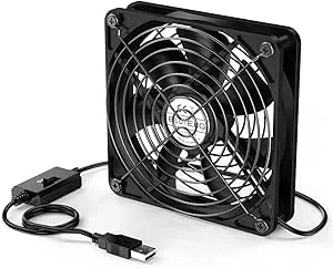 ELUTENG Fläkt USB 120 mm PC-fläkt med 3 justerbara hastigheter, USB-fläkt 5 V, tyst, kompatibel med dator/PS4/TV-box/AV-skåp/router, återanvändbar