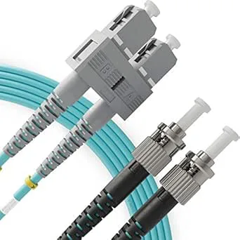 SC till ST OM4 fiberlappkabel, multiläge, duplex