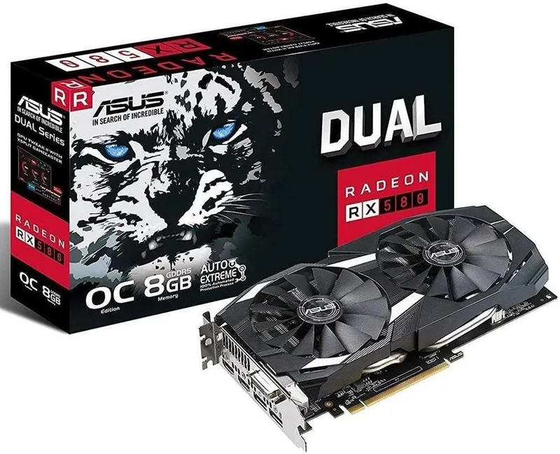 ASUS DUAL-RX580-O8G 90YV0AQ1-M0NA00 Grafikkort