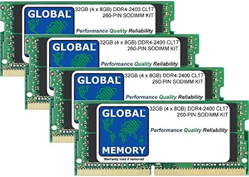 32GB (4 x 8GB) DDR4 2400MHz PC4-19200 260-PIN SODIMM MINNE RAM KIT FÖR INTEL 27 TUM RETINA 5K IMAC (2017)