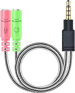 MillSO hörlursadapter splitter 3,5 mm ljudjack Y-kabel