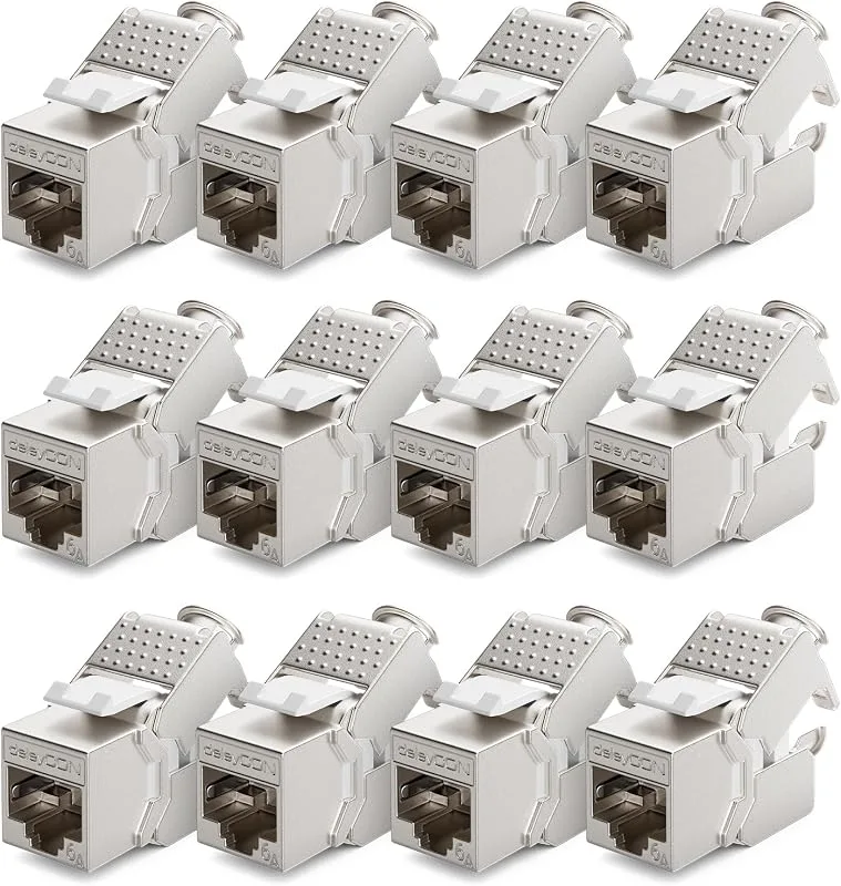 12x Keystone-Modul CAT 6a-Uttag