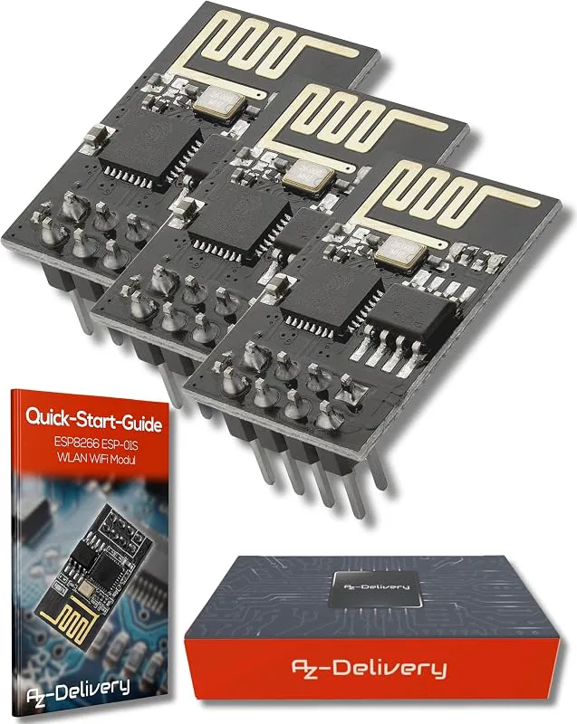 AZDelivery 3 x ESP8266 ESP-01S WLAN WiFi-Modul