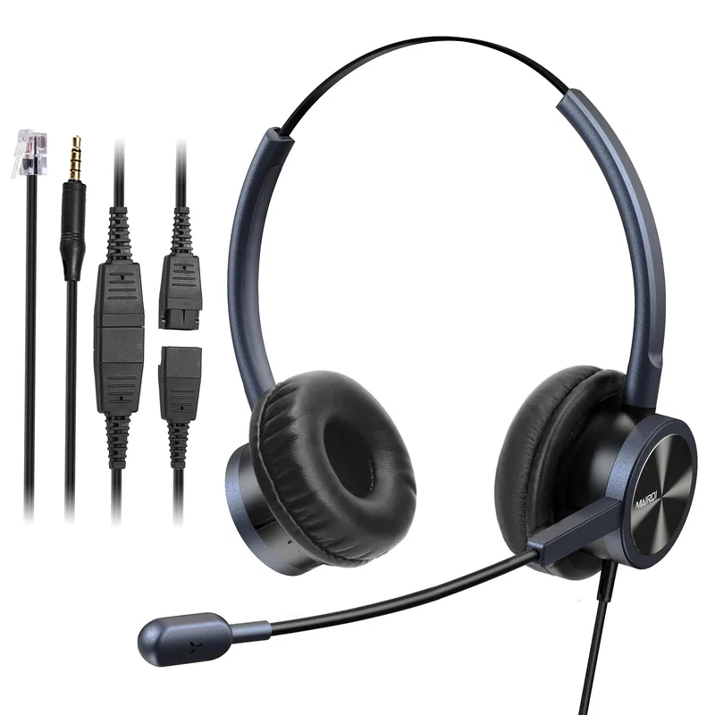 MAIRDI Telefonheadset med mikrofon brusreducering