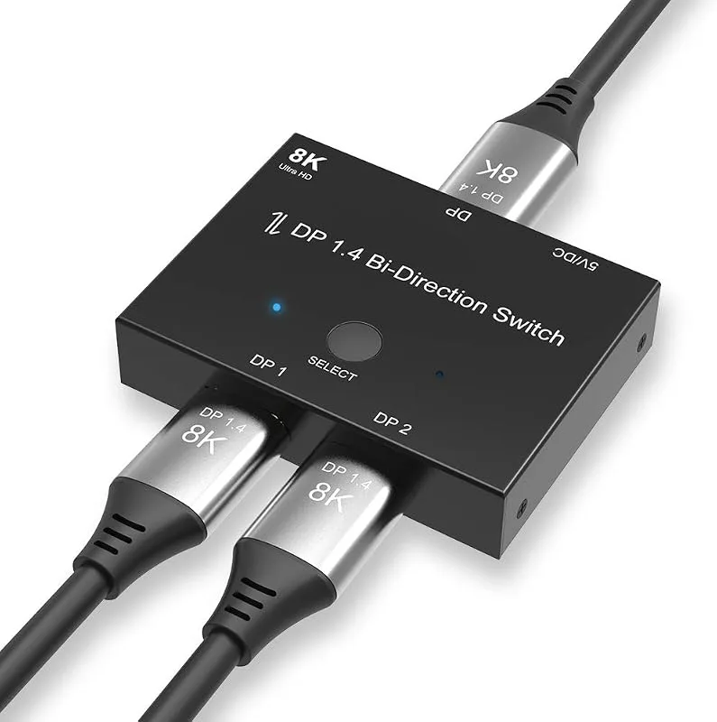 CableDeconn DisplayPort 1.4 omkopplare 2x1, 8K