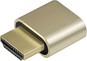 ADWITS 1-PACK ADWITS 4K 2K 1080P 30Hz till 60Hz Support HDMI Display Emulator DDC EDID Headless Ghost Monitor Adapter Dummy Plug,Ny version Högsta 4096x2160 @ 60Hz-Guldfärg