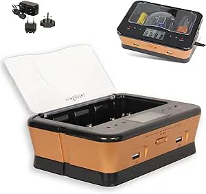 Uppladdningsbar batteriladdare AA/LR6, AAA/LR3, C/LR14, D/LR20, 9V, NiCd och NiMh + ALKALINE