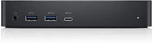 Dell D6000 universell USB typ-C och USB 3.0 D6000 dockningsstation med strömkabel för Storbritannien, EU