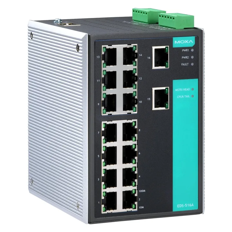 MOXA EDS-516A hanterad Ethernet-switch med 16 portar