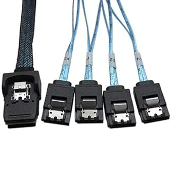 YIWENTEC Mini SAS 36P SFF-8087 till 4 SATA-mål hårddiskanslutning datakabel 0.5m