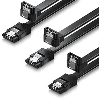 deleyCON 3x 50cm SATA III Kabel S-ATA 3 Datakabel för SSD HDD Hårddisk 6 GBit/s Anslutningskabel Kopplingskabel