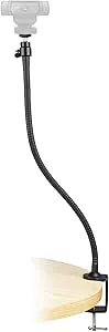 Webbkamerafäste, kameraklämma svanhals stativ för Logitech Webcam Brio 4K, C925e, C922x, C922, C930e, C930, C920, C615, Streamcam -64cm längd