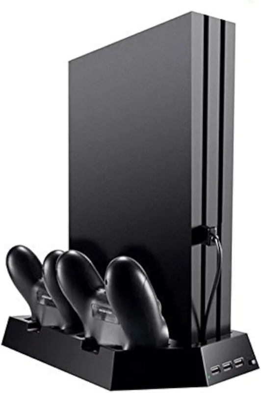 OSTENT Dual Controller laddare fläkt USB Hub vertikalt stativ för Sony PS4/Slim/Pro