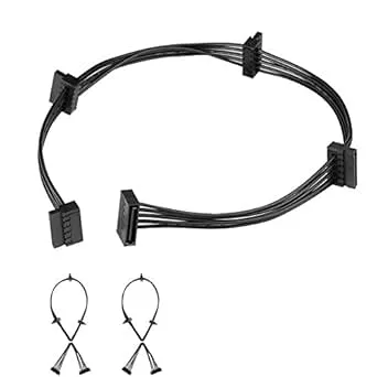 J&D 15 stift SATA till 4 SATA Power Splitter förlängningskabel