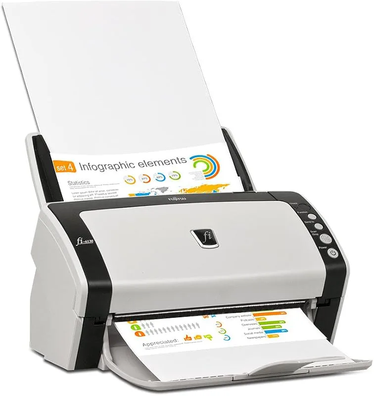 Fujitsu fi-6130 skanner A4 USB 1.1/2.0 (certifierad och renoverad)