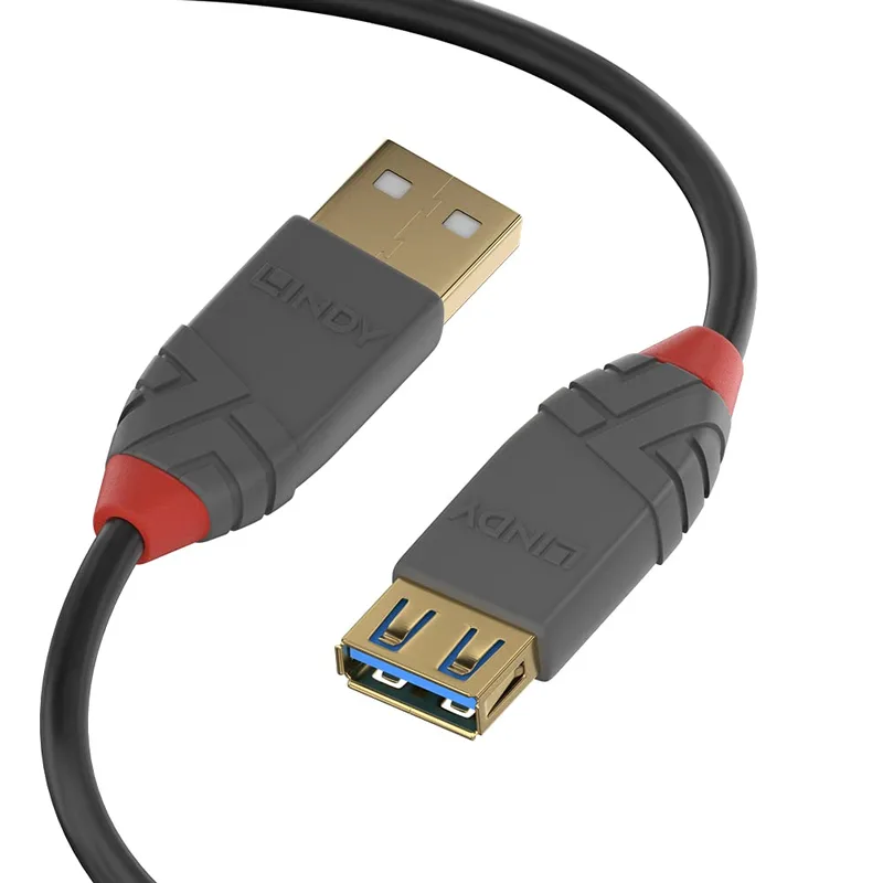 Lindy 36761 USB-förlängningskabel USB A 1 m Anthra Line