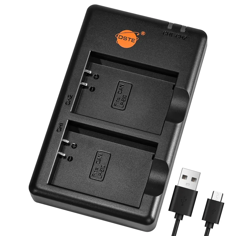 DSTE LC-E10 USB-batteri dubbel snabbladdare