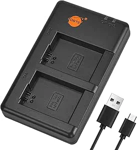 DSTE BC-QM1 BC-TRW batteri USB dubbel snabbladdare kompatibel med Sony NP-FW50