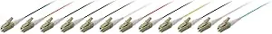 Equip glasfiberkab. LC/PC Pigtail multiläge duplex OM2 2,00 m Set med flera färger